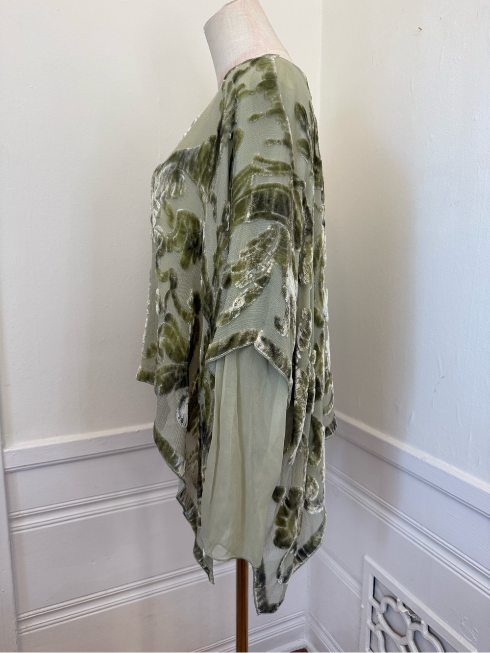 Vintage Marian Clayden Silk Velvet Devoré Artwear Top S / M poetic minimalism - Picture 3 of 8